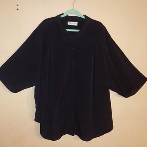 Brand New Plus Size Button Down Black Top